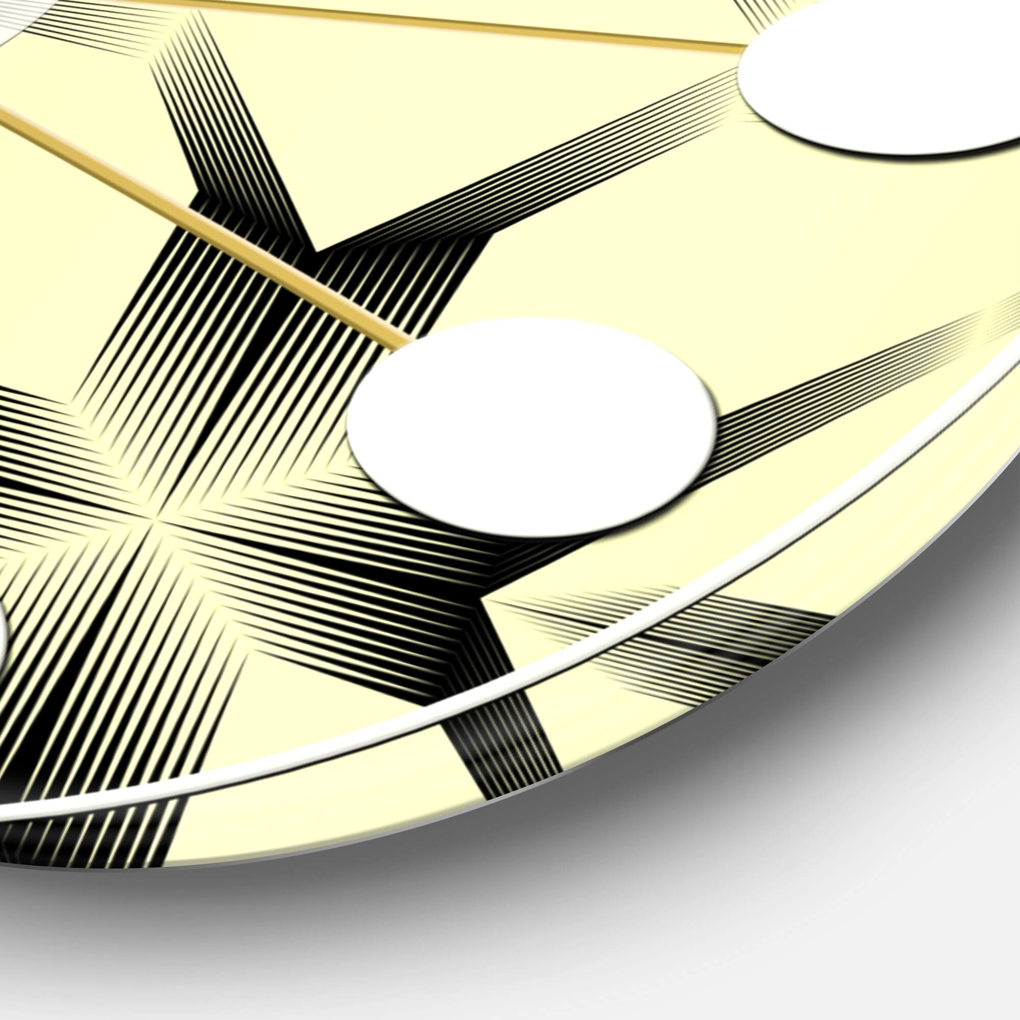 Designart 'Oriental Ornament. Flower Pattern Mid-Century Modern Wall Clock